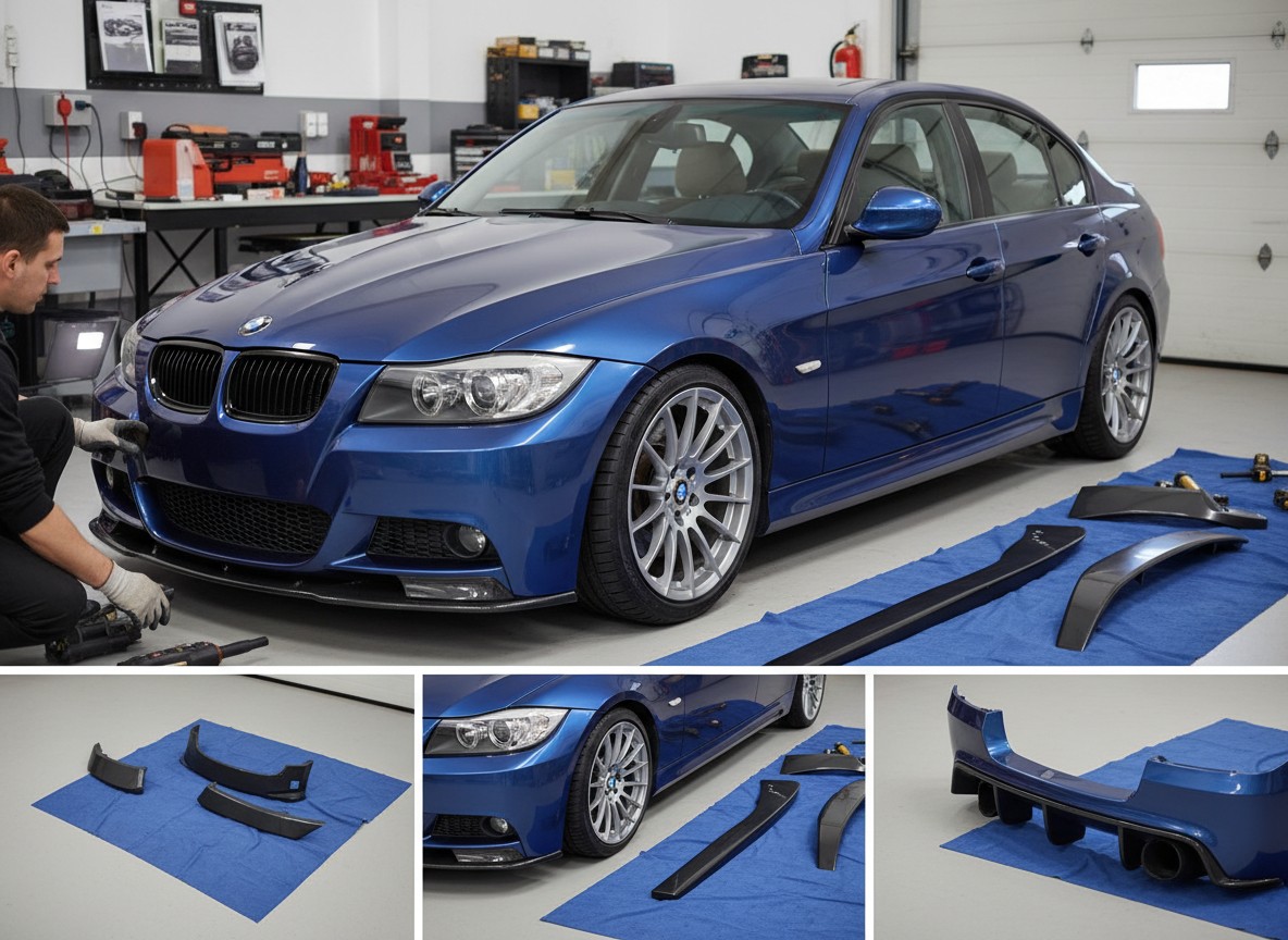 E90系Mスポーツバンパー後付け方法と社外エアロのフィッティングレビュー